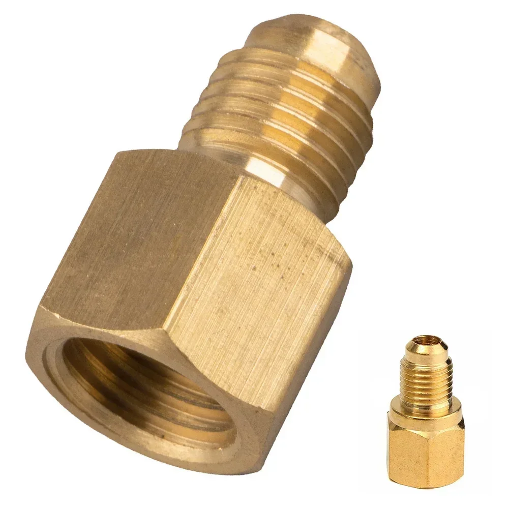 R12 To R134a Adapter With 1/4 Female 1/2 Male ACME High Quality Brass Material Durable Construction Easy Installation