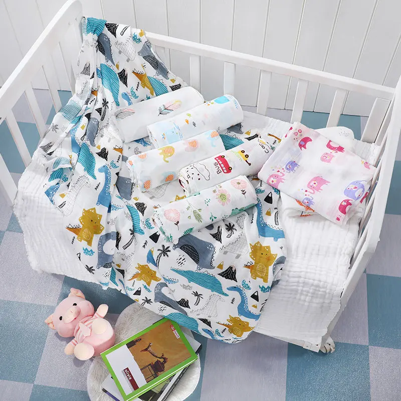 New Bamboo Cotton Soft Baby Blankets Newborn Muslin Swaddle Blanket for Newborn Girl and Boy Super Soft Baby Bath Towel