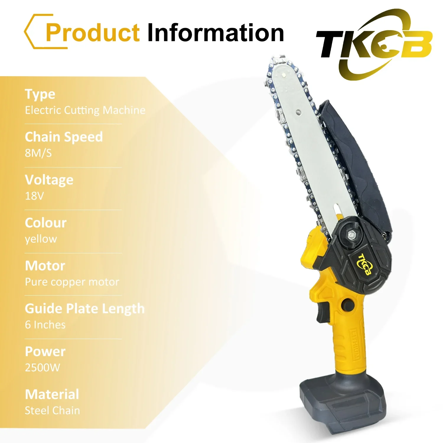Enhanced Cordless 6-Inch Handheld Electric Chainsaw for Efficient Wood Cutting