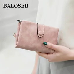BALOSER Leather Trifold Pocket Wallet For Women Credit Card ID Holder Zipper Purse New