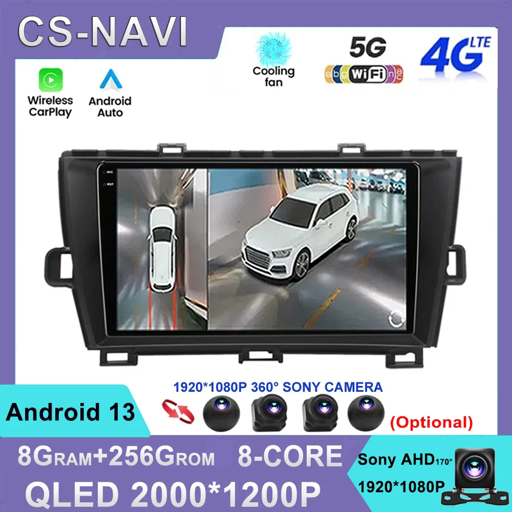 

Android 13 Carplay Auto WIFI 4G For Toyota Prius XW30 2009 - 2015 Car Radio Multimedia Player GPS Stereo GPS Navi DSP QLED Sreen