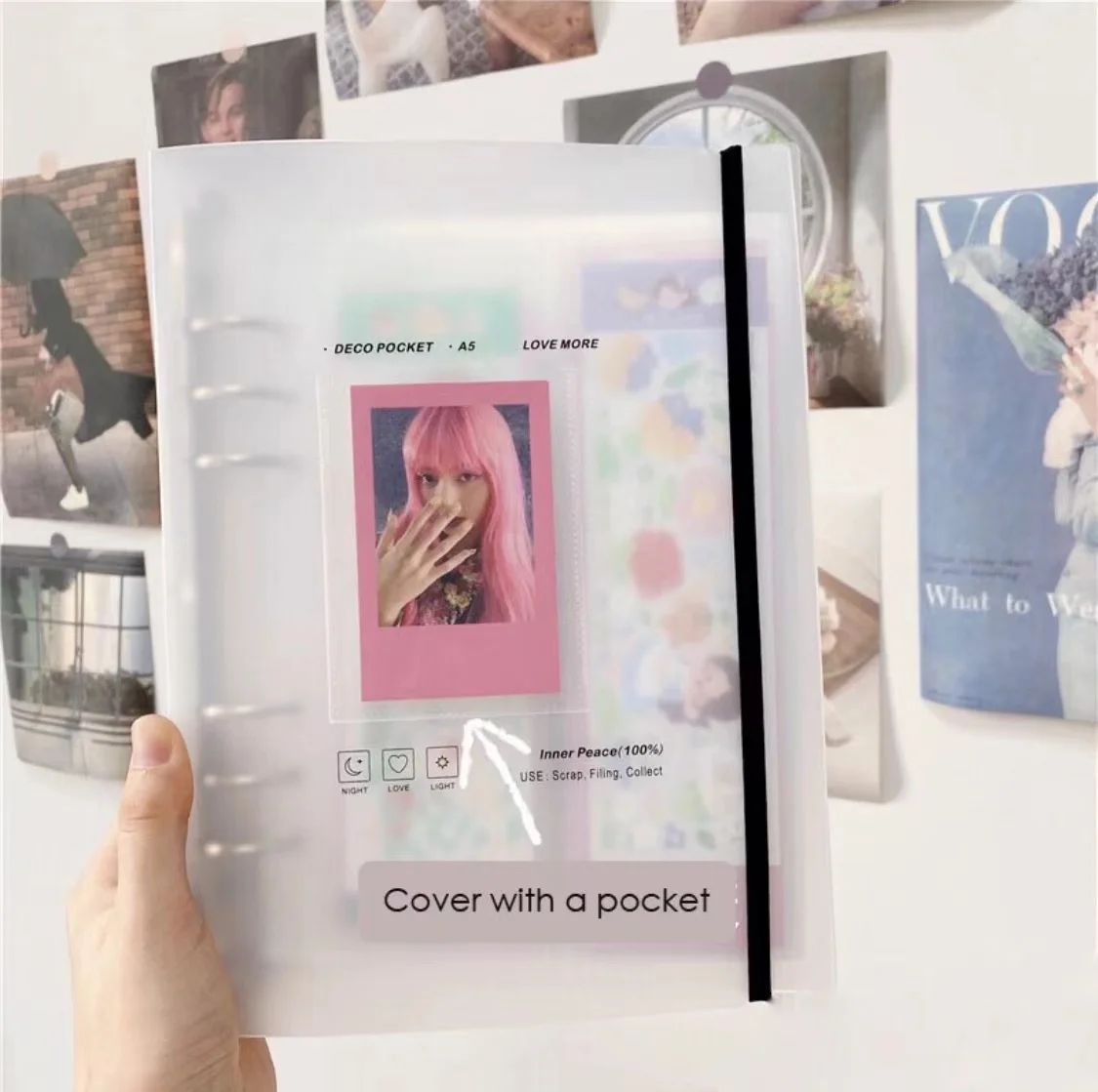 A5 Binder Photocard Collect Book Korean postcards Idol Scrapbook Photos Journal Notebook planner bandage Bullet Cover Stationery a5 binder storage collect book korea idol photo organizer journal diary agenda planner cover school stationery