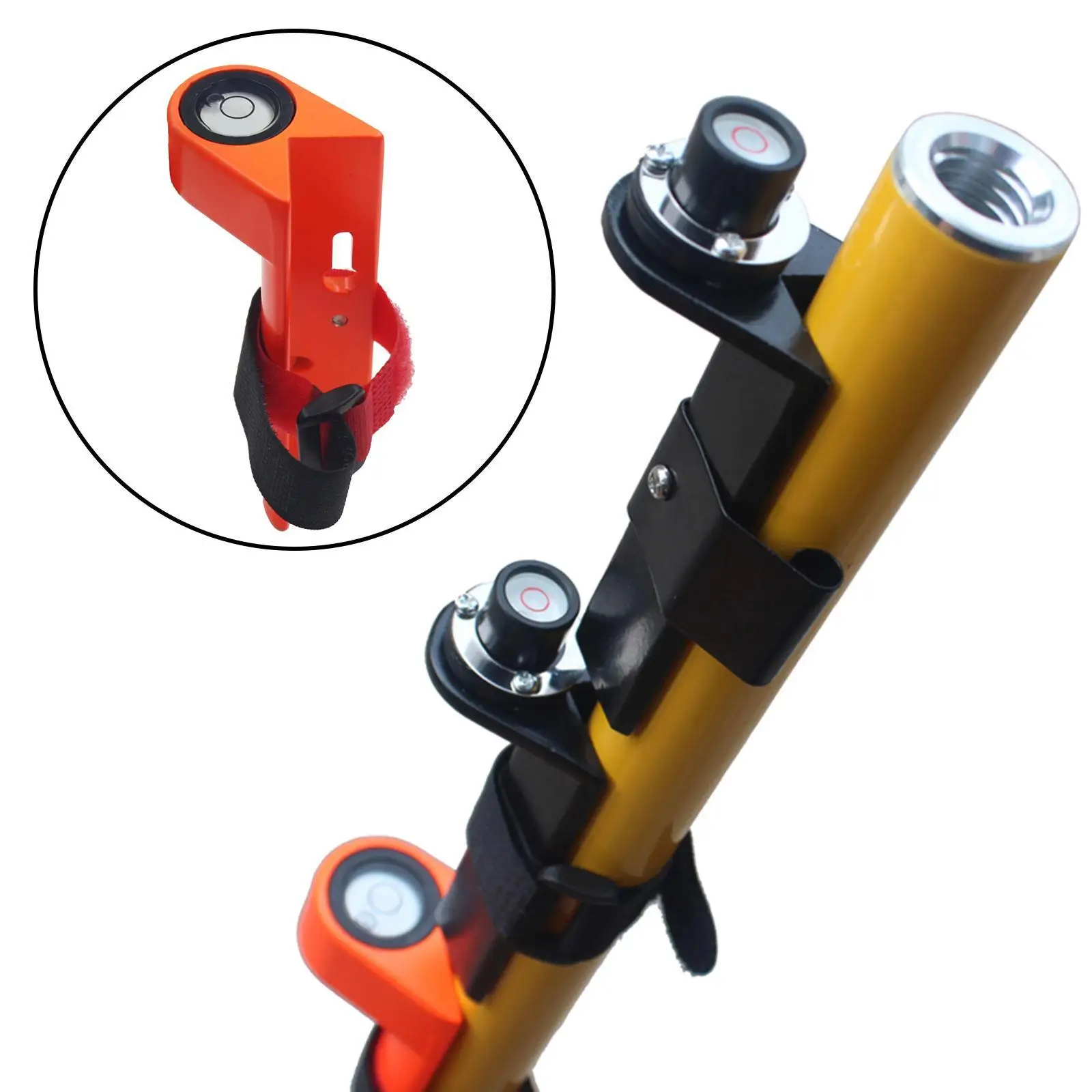 Aluminum Grade Rod Level Bubble Level for Round or Square Rods Tower Ruler Orange