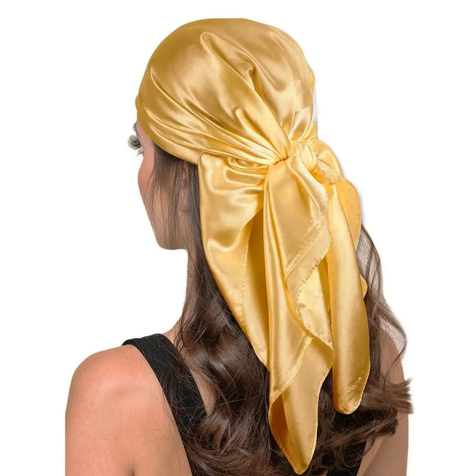 90*90cm Silk Scarf Scarftop Headwraps For Woman Fashion Four Seasons Hair Accessories Hijab Foulard Bandana Femme Headscarf 6