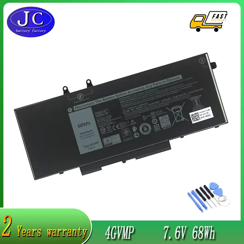 Batteria Per Laptop 4Gvmp Per Dell Latitude 5400 5500 5410 5510 E5400 E5500 Inspiron 7590 7591 7791 2-In-1 Precision 3540 3550 Series