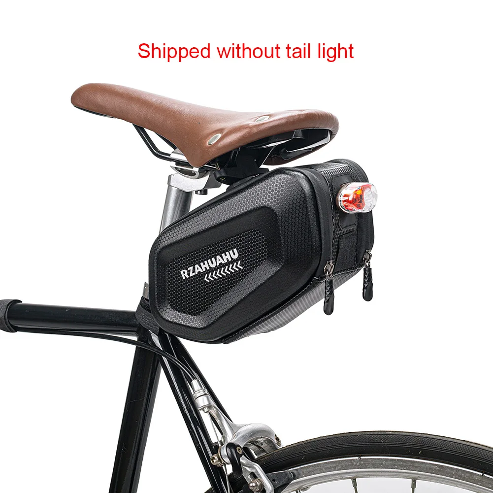RZAHUAHU Bike Seat Tail Pouch Bag Night Reflection Hard Shell Cycling Accessories 2.5L Large Capacity Bike Seat Tail Rear Pouch