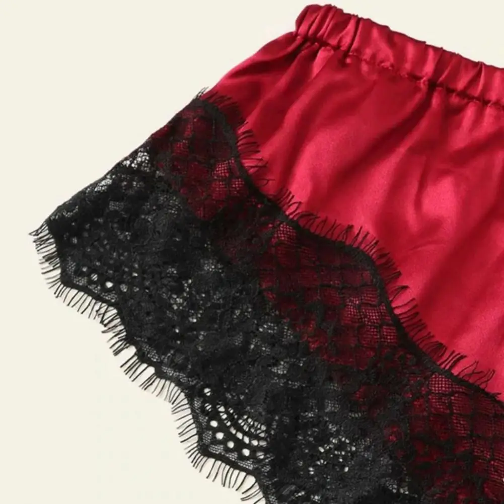Women Pajamas Set Women Pajama Suit Women Camisole Shorts Lace Pajama Sets Sexy See Through Lingerie Camisoles Tanks Women's Pajama Shorts Suit Homewear Sleepwear