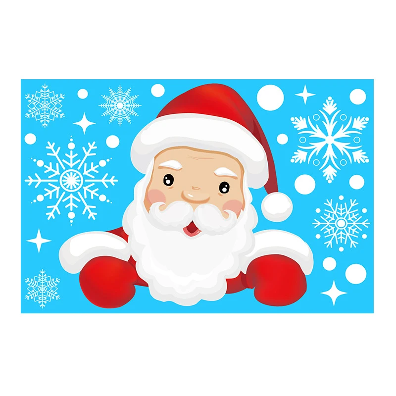 Autocollant De Fenêtre De Noël électrostatique Double Face, Verre De Fenêtre, Grand Wapiti Du Père Noël, Autocollant Mural, Nouvelle Maison Ouvertement