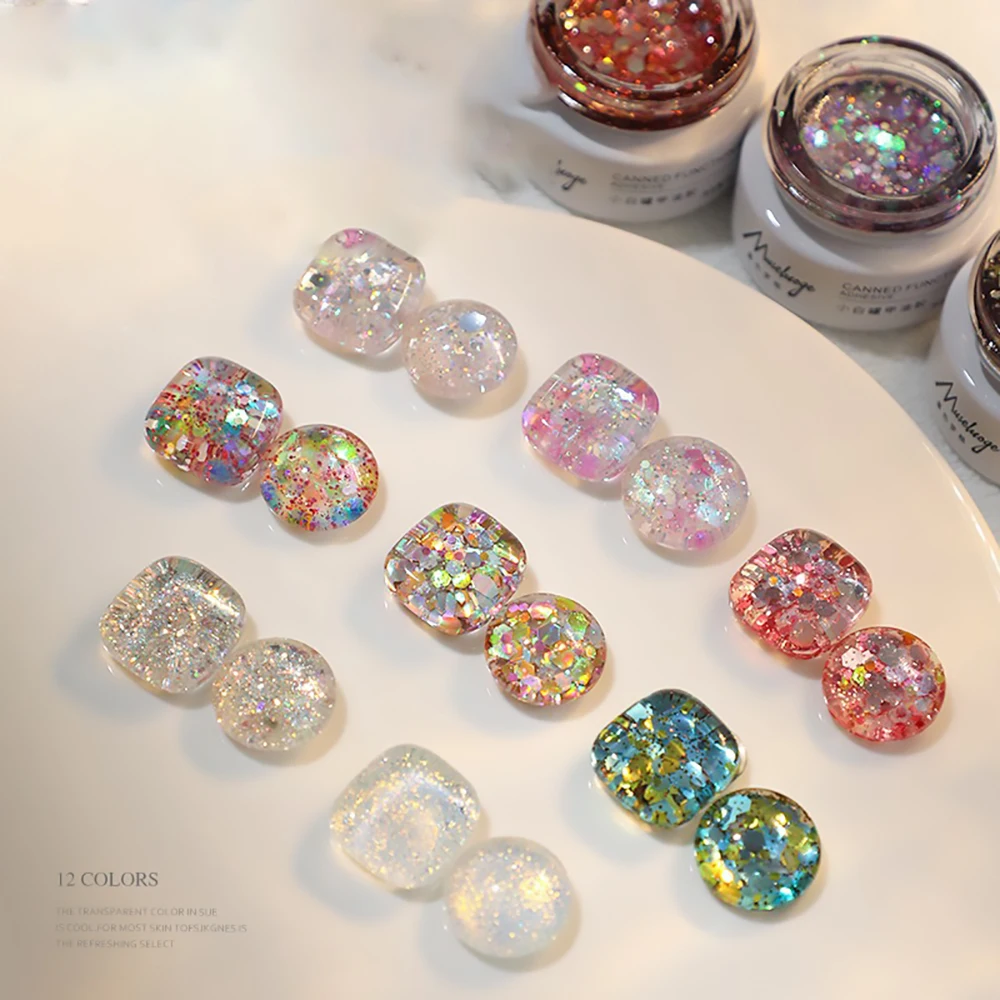 

Sparkling Nail Glue Gel Mixed Glitter Design Temperament Nail Salon Accessories Non Stick Hand Solid Extension Nail Tips Tool