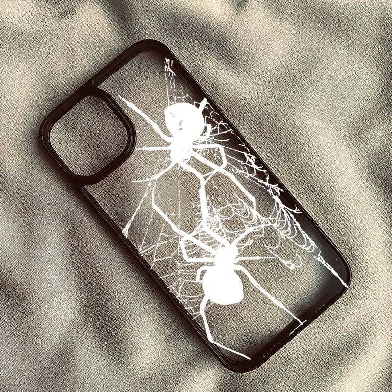 Spider Couple Shockproof Clear Hard Phone Case Cover