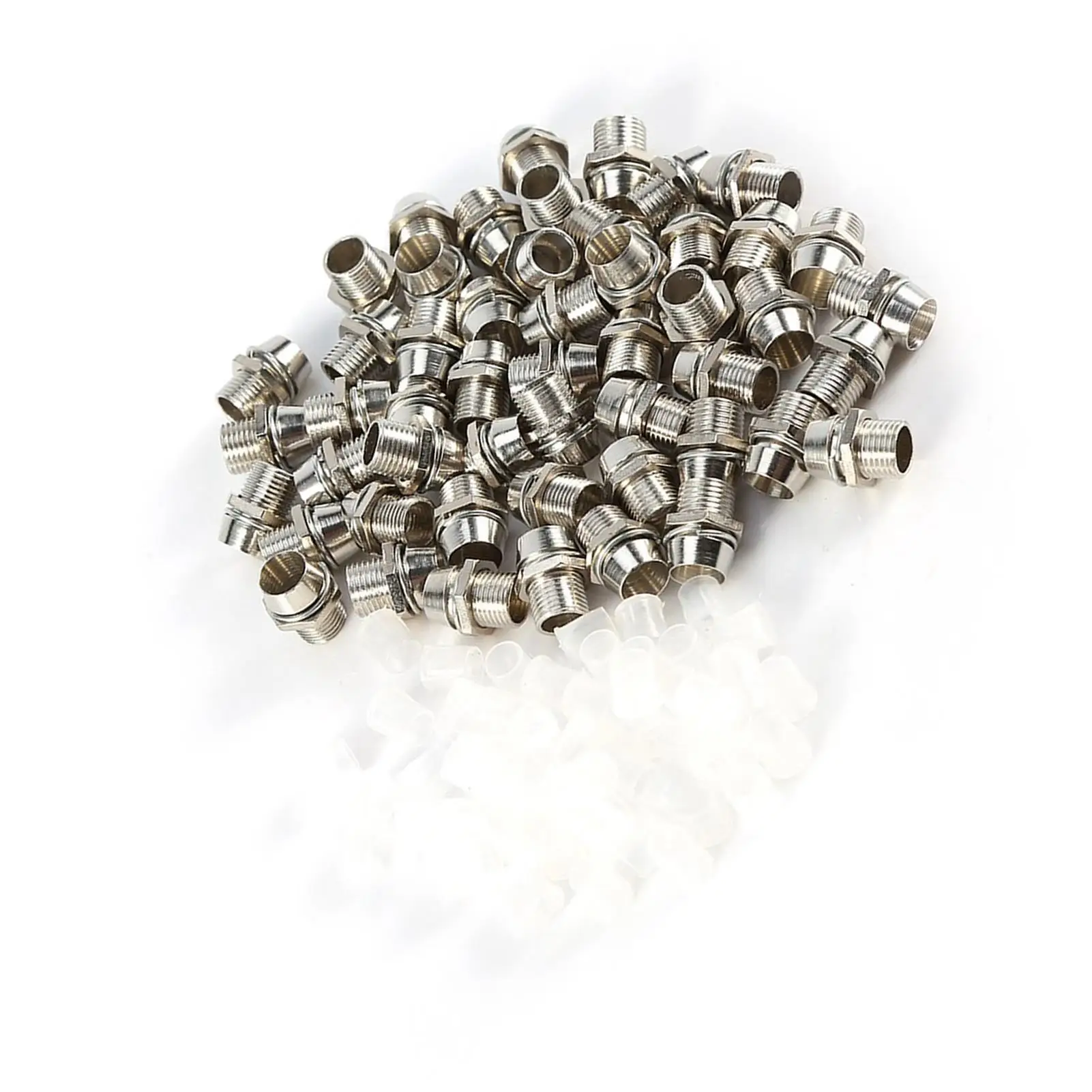 50Pcs Silver Galvanized Aluminum 5mm LED Lamp Holder with 8mm Thread Isolated Lampshade for Panel Display Accessory