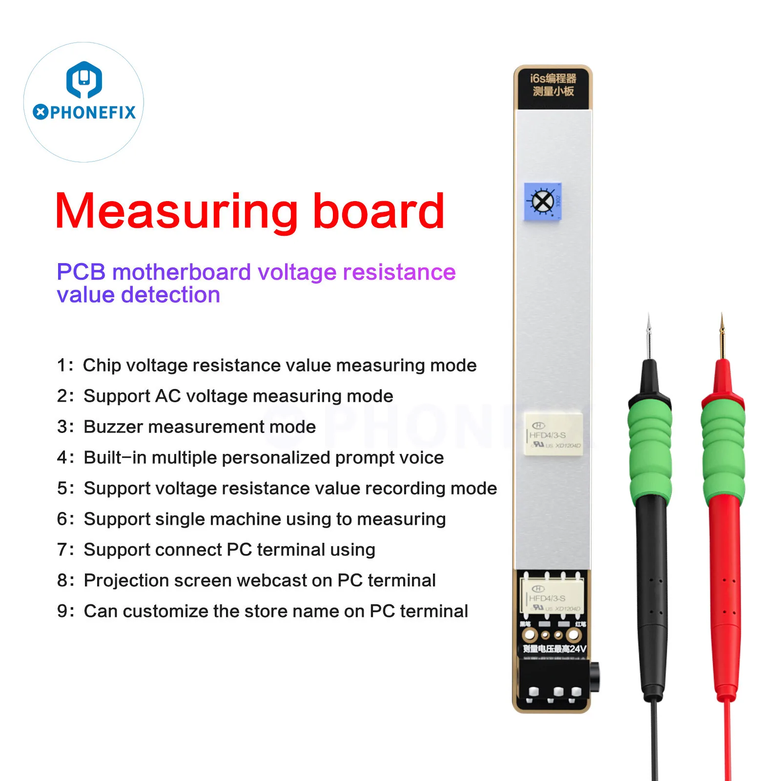 i2C i6S Intelligent Programmer Measuring Board for Phone Tablet PCB Motherboard Chips Voltage Resistance Value Detection Repair