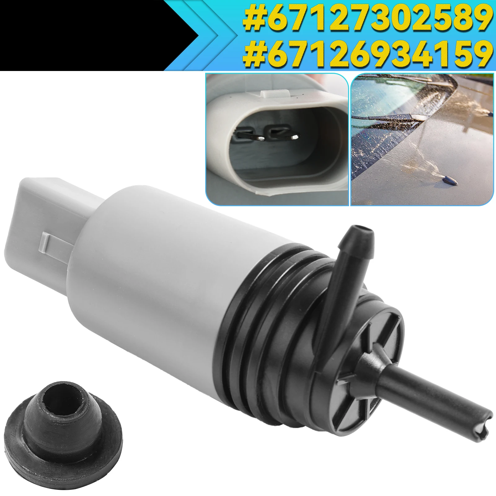 67126934159 Scheibenwaschpumpe Auto 67127302589 Für BMW E60 E61 E65 E66 E81 E87 E88 E82 E90 E91 E92 E70 E71 E89 F10 F30 F35 – Detail 1