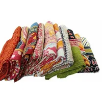 Kantha Quilt Twin Size Handmade Vintage Coverlet Bedspread Throw Bedspread 2