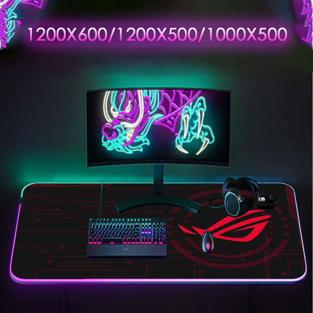 Republic of Gamers Extended Pad Rgb Mouse Pad with Backlight Asus Rog