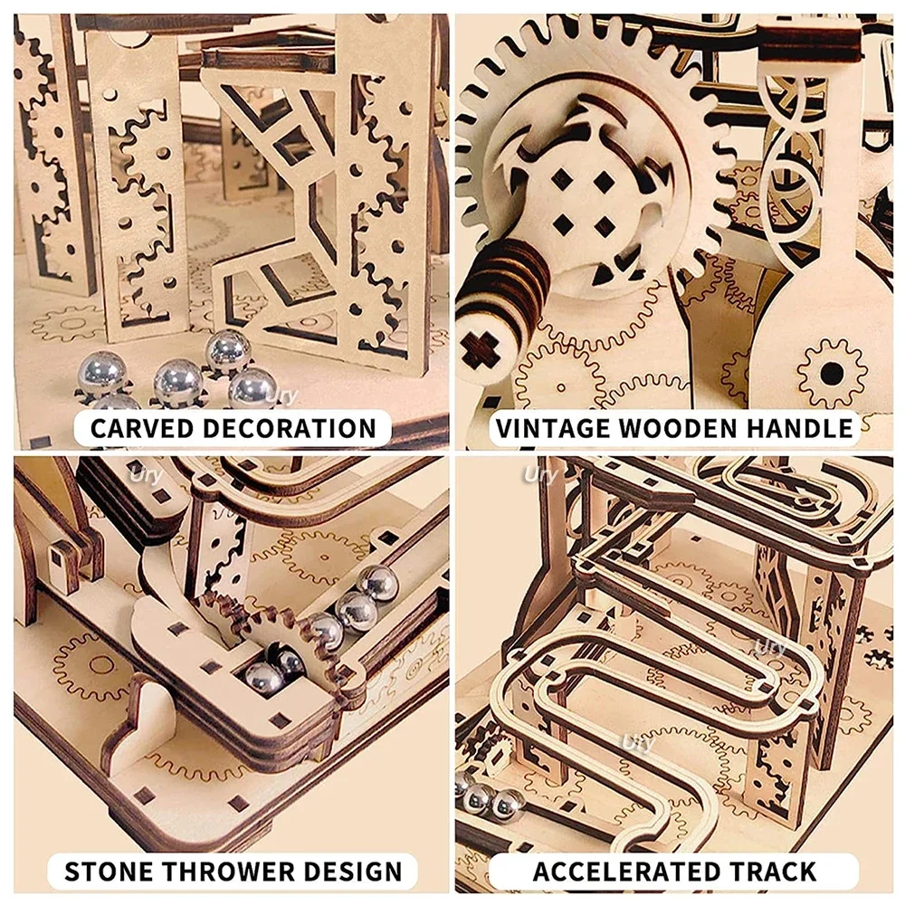 3D Wooden Marble Run Puzzle – Catapult Track 4
