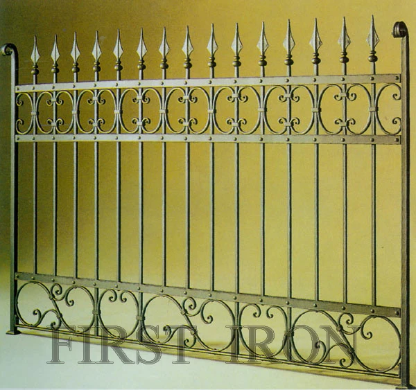6ftx8ft spear top wrought iron fence, ornamental wrought iron fencing 5