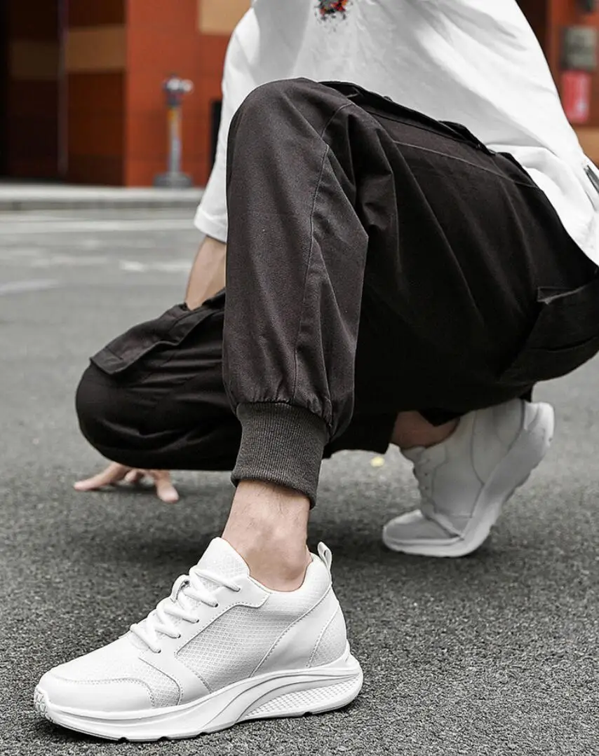 Herren Größere Sneaker 8cm Einlegesohlen Erhöhung Schuhe_voghion.com