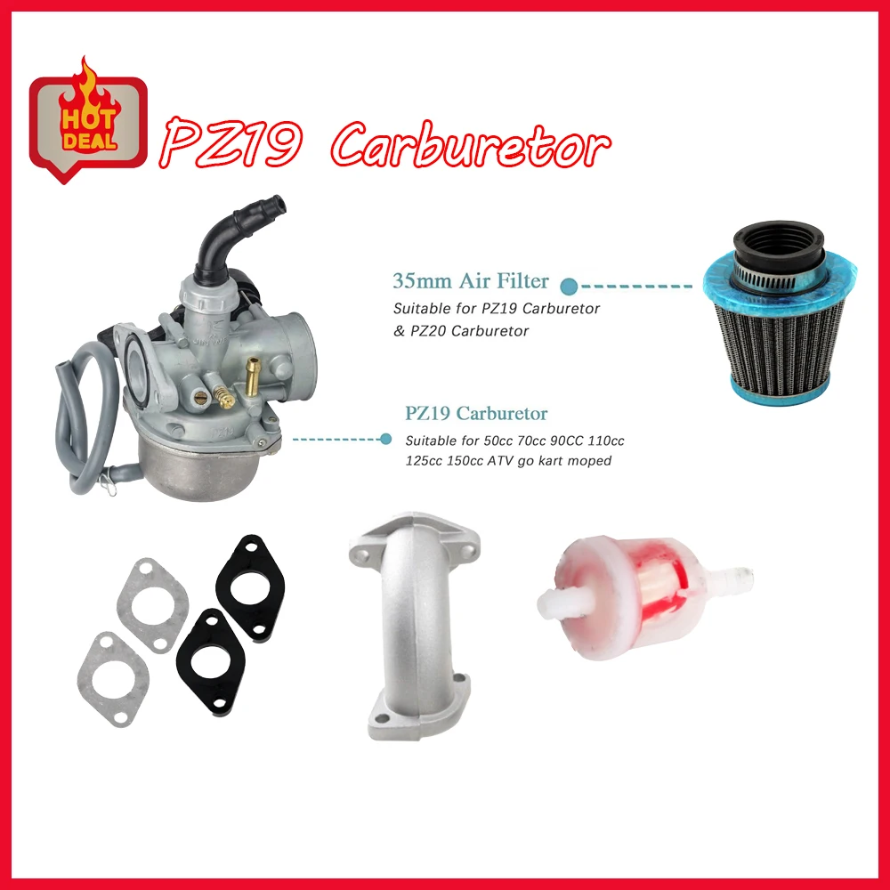 Carburateur PZ19 19 Mm + Filtre à Air Pour Dirt Bike Chinois 4T 70/90/110 Cc - Marque Misterbike