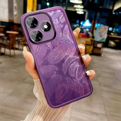 Anti - Shock Feather Glitter Case with Camera Film Protector - Realme Gt6 global (Purple)