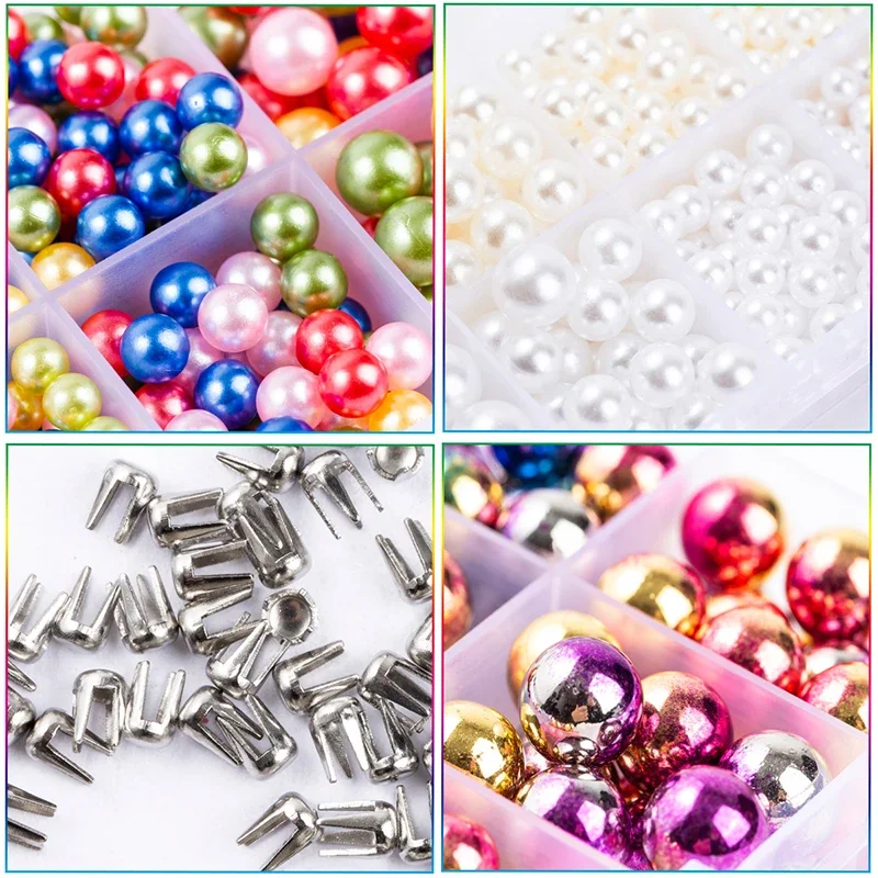 Pearl Setting Machine Tools Manual Punching DIY Handmade Beads Manual Pearl Machine Pearls Rivet Buttons for Hats Shoes Clothes