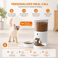 Timed Auto Pet Feeder 4L WiFi Smart Portion Control Dog Cat Food Dispenser With 2-Way Splitter And Double Bowls 4