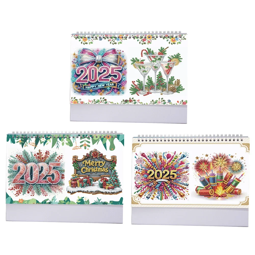 2025 Special Shape Cup Desktop Diamond Standing Calendar for Bedroom Living Room