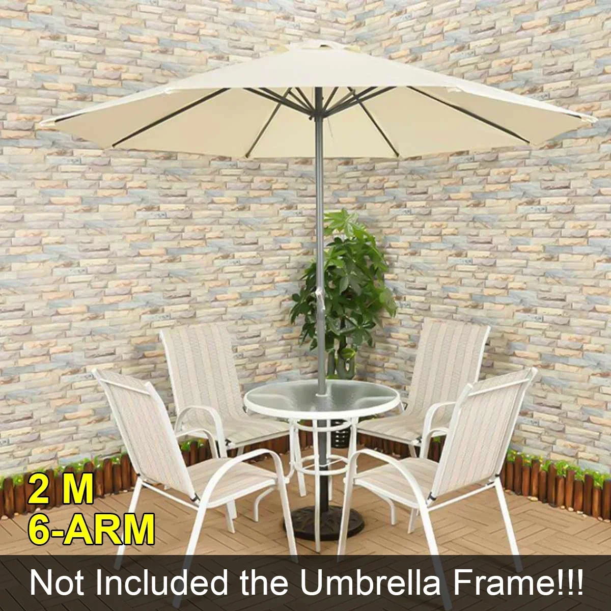 2x2m Yard Gazebo Beach Umbrella Outdoor Garden Canopy Sun Shelter Garden Patio Sunshade Cover Waterproof For 6 Arm S