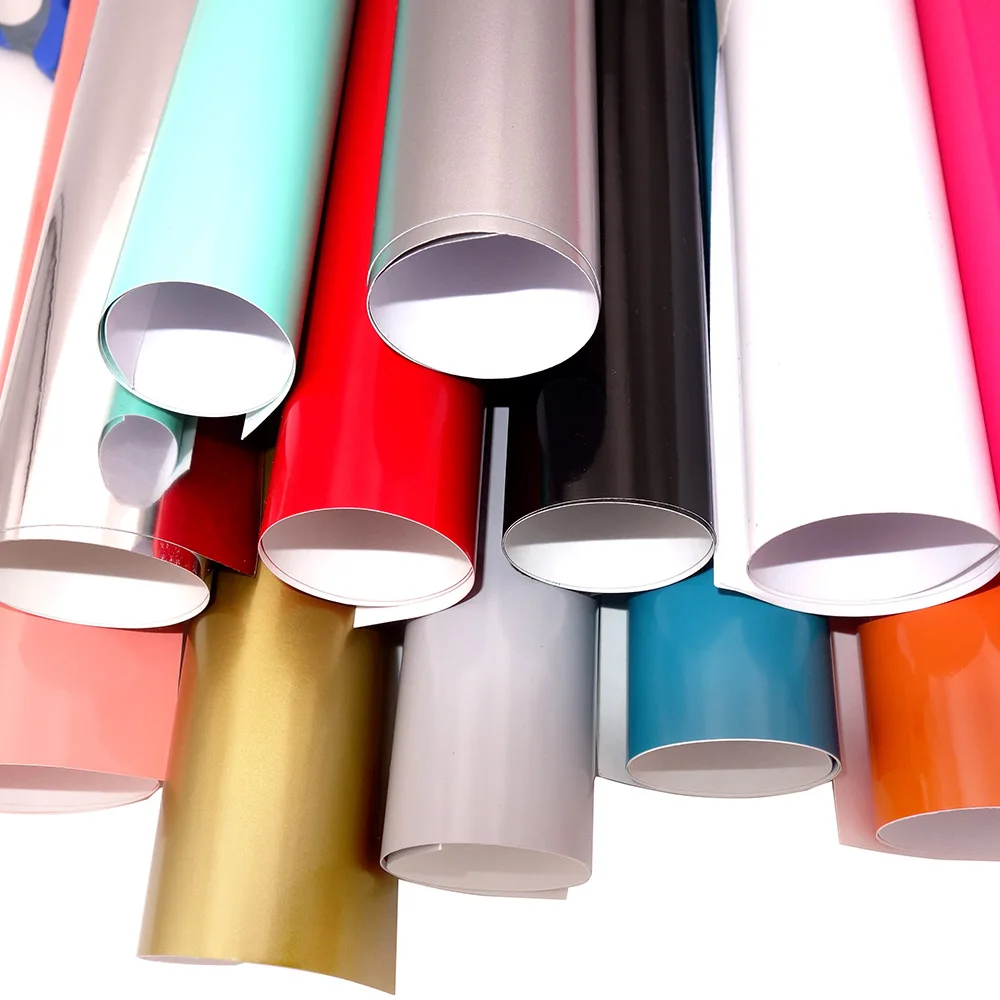 Permanent Adhesive Gloss Vinyl Matte Metal Vinyl Sheets For Cut Silhouette Party Decoration Stickers Craft Cutter Cars Decal