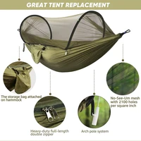 WESTTUNE Outdoor Camping Hammock with Mosquito Net Automatic Quick Opening Hanging Hammocks Fabric Hanging Sleeping Swing Bed 2