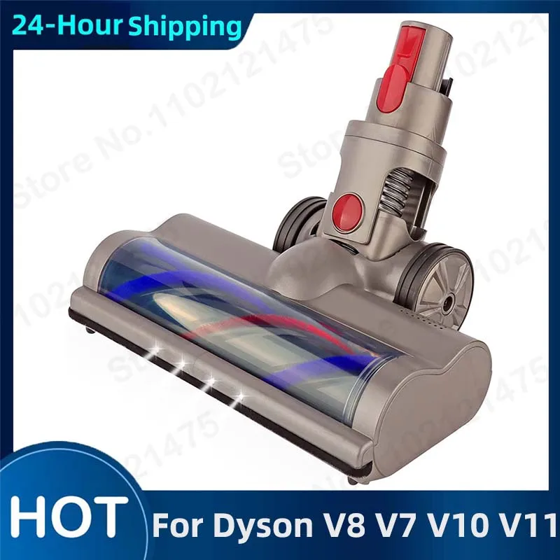 직접 구동 브러시 헤드 노즐, LED 조명 브러시 액세서리, 다이슨 V10 V11 V15 V8 V7 교체 가능 카펫 바닥 청소 부품