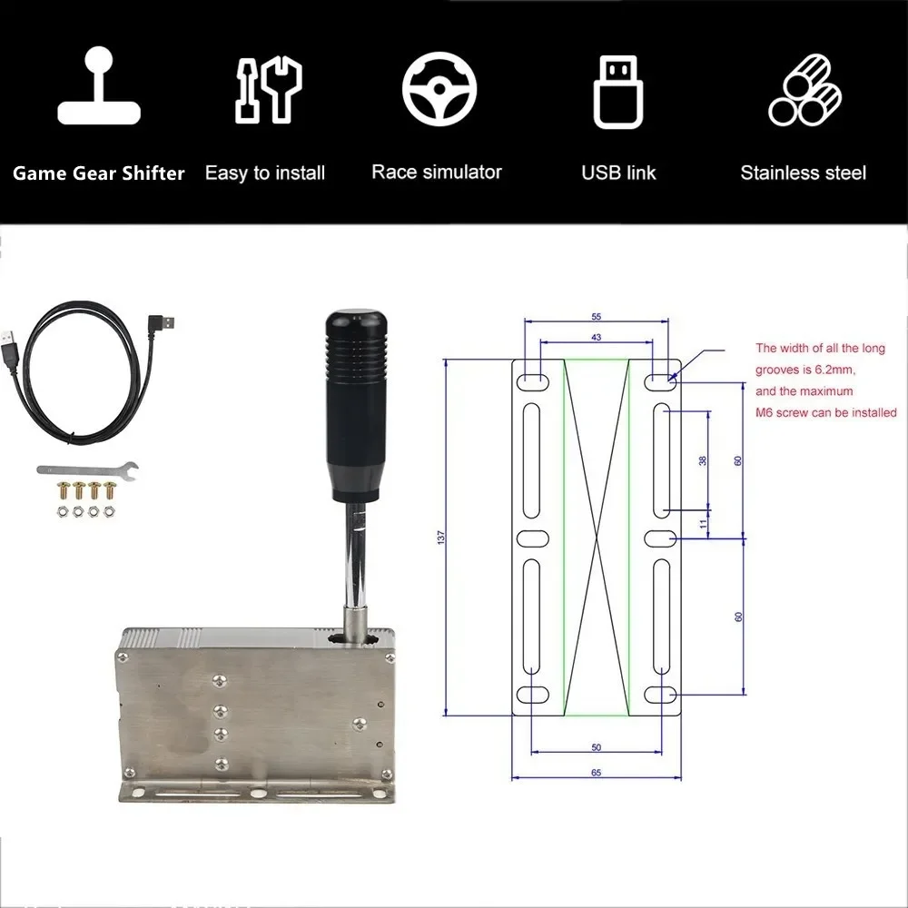 PC USB 레이싱 게임 순차 시프터 H 기어 시프트 SIM, 로지텍 G25 G27 G29 G920 G923 트러스트마스터 T300RS/GT T500, ETS2 용