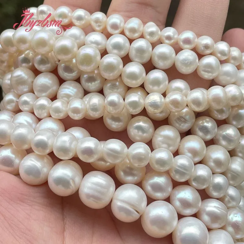 6-7,7-8,8-9mm Nearround White Freshwater Pearl Bead High Grade Natural Stone Beads For DIY Bracelets Necklace Jewelry Making 15