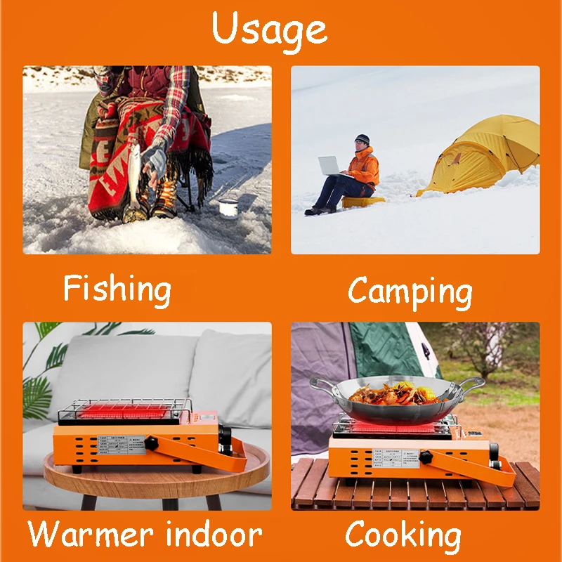 Outdoor Fishing Heating Portable Gas Heater Outdoor Warmer Heating Stove  Tent Heater Camping Burners Furnace Emergency Survival