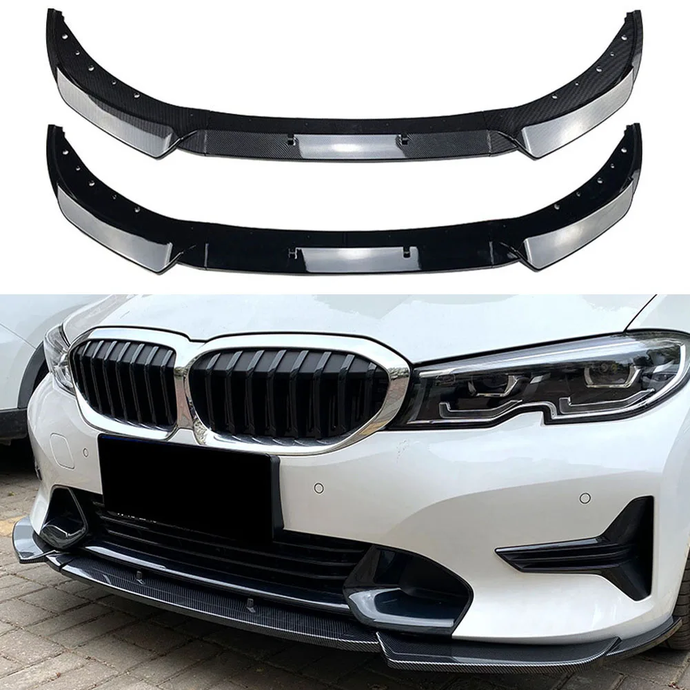 3-ступенчатый передний разветвитель для губ, спойлер, боковые нижние разветвители, комплект корпуса для BMW 3 серии G20 G21 320i 325i 2019-2022