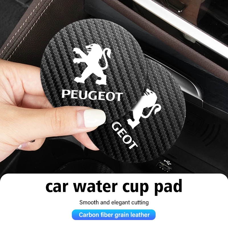 Cup holder coasters,car coaster pads 2pcs Car Anti Slip Pads Coaster Water Cup Holder Slot Mat For Peugeot 307 308 206 207 208 407 508 5008 106 107 205 4008 301