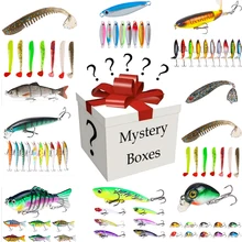 Ensemble d'appâts de pêche mystère porte bonheur le plus populaire, boîte aveugle de cadeau Surprise de haute qualité, ensemble d'appâts de pêche aléatoires 4 à 8 pièces 