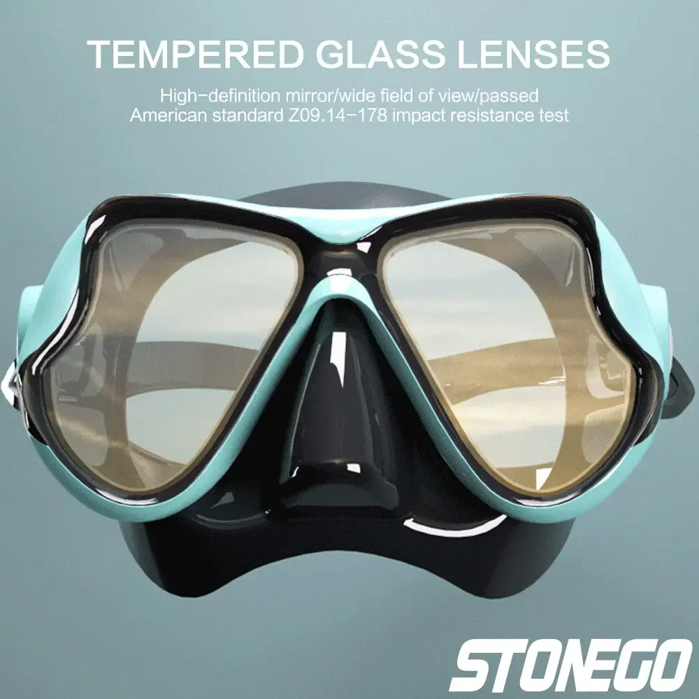 스노클링 장비 다이빙 마스크 및 스노클 세트 실리콘 풀 드라이 스노클 대형 프레임 수중 탐험용