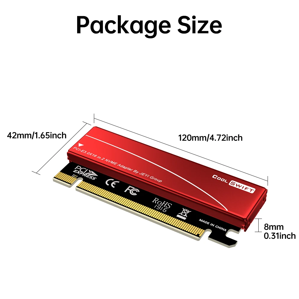 Case, M.2 NVME para PCIE 4.0, Adaptador