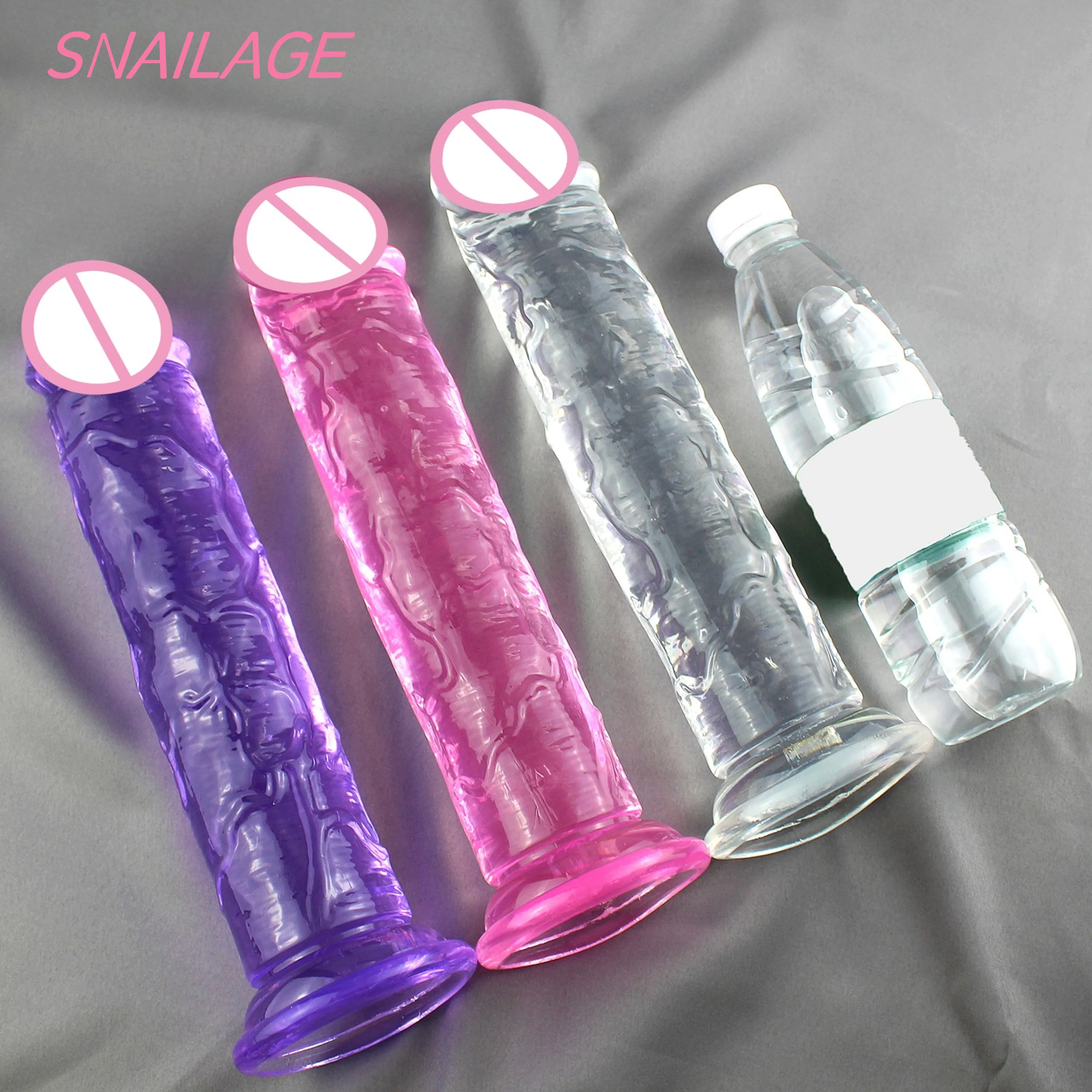 Sex Toys Women Erotic Anal Vaginal Masturbators 6 Sizes Realistic Jelly Dildo Penis Suction Cup