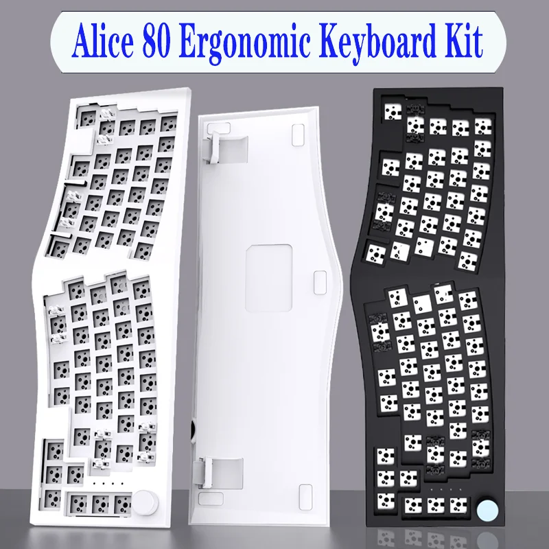 Механическая клавиатура FEKER Alice 80, эргономичная RGB-клавиатура, расположенная в южную или северную сторону, с горячей заменой, трехрежимная ручка, переключатель