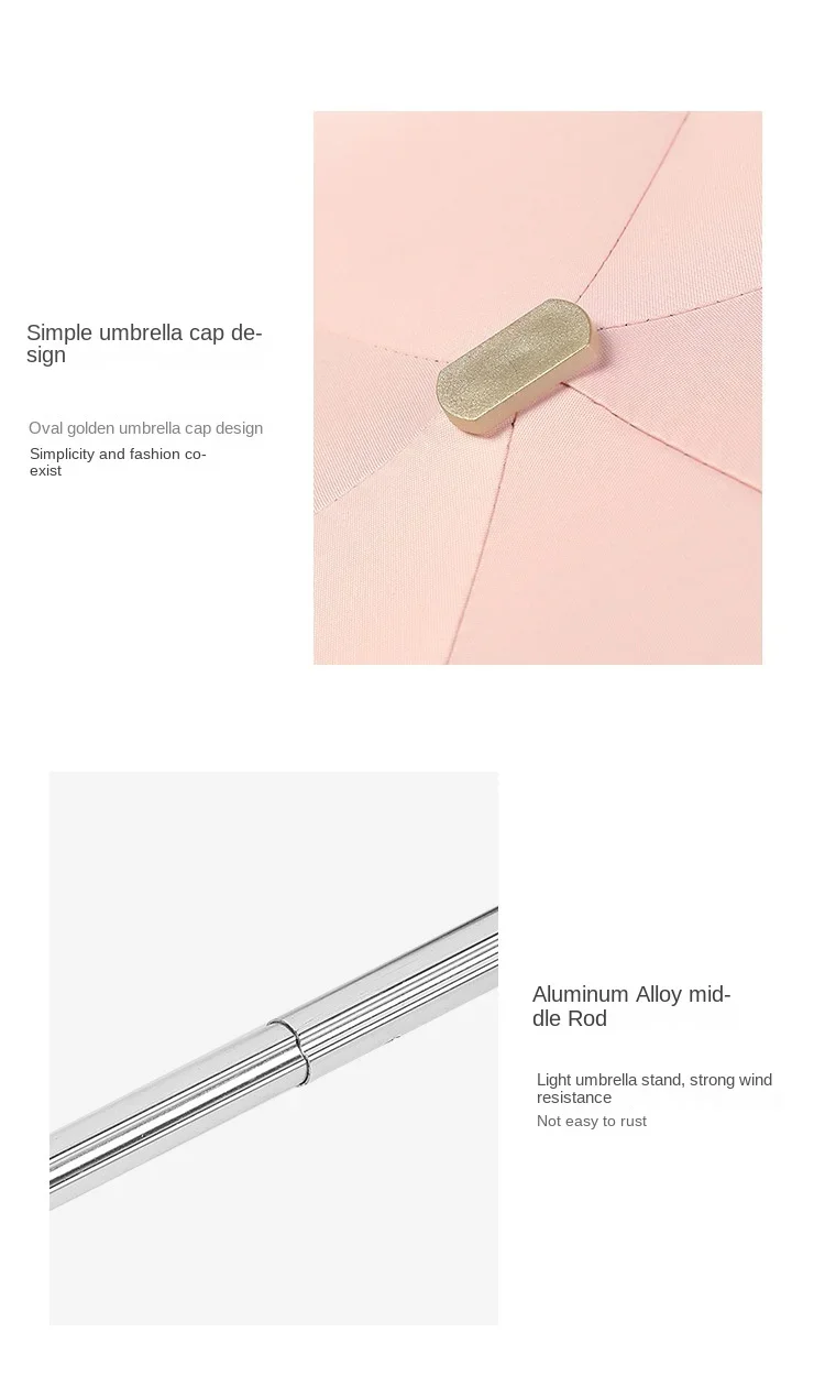 Flat 50 Fold Umbrella Ultra Light Mini Sun Umbrella Women's UV Glue Sunscreen Umbrella Rain Shine Dual-purpose Pocket Umbrella 13 undefined