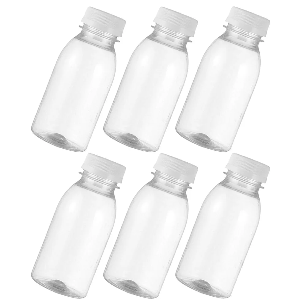 Juice Press Milk Bottle Small Bottles with Lids Mini Plastic Little Reusable Child Baby 6 Pcs