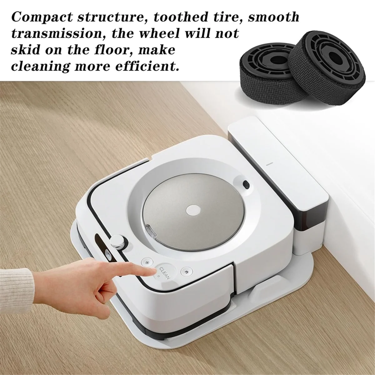Wheel Tires Replacement for iRobot Braava Jet M6 (6110) (6012) (6112) (6113) Ultimate Wi-Fi Connected Robot Anti-Slip 6