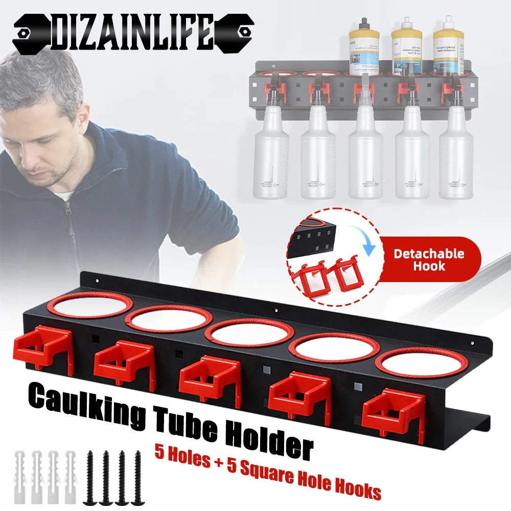 Wall Hanging Bottle Storage Rack Spray Bottle Holder Wall Mounted Tool Organizer Hanger Detailing Spray Can for Workplace Garage