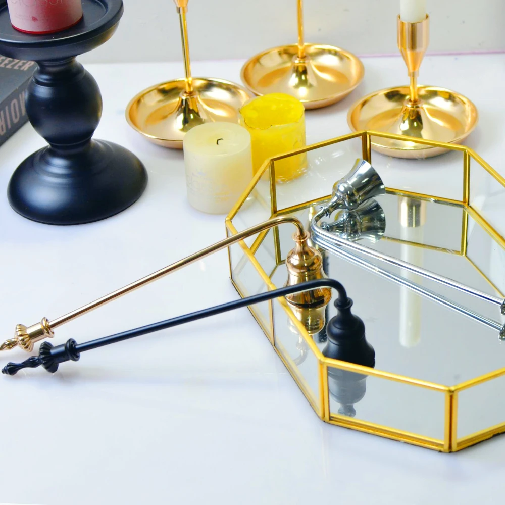 Bell Candle Wick Snuffer Candlestick Holder Candle Accessories Extinguishing Tool Incense Jar Supplies Long Handle Metal Snuffer