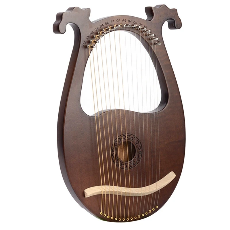 lyre-harp-16-string-mahogany-body-string-instrument-body-instrument-with-tuning-wrench-and-spare-strings