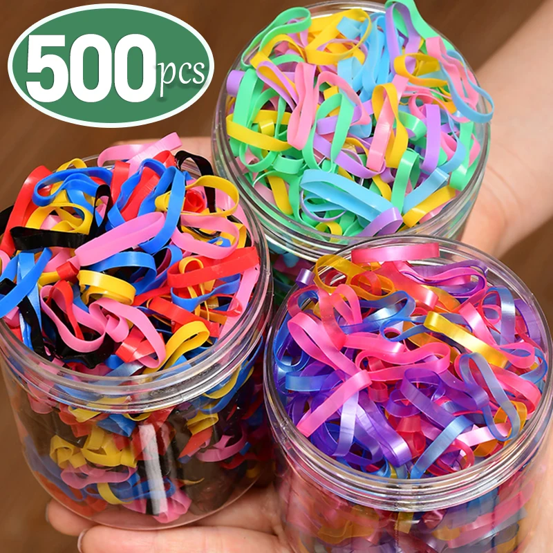 500pcs/box Colors Thick Rubber Bands Disposable Children Girls Scrunchies  Elastic Hair Ties Rope Ring Headband Hair Accessoires - AliExpress