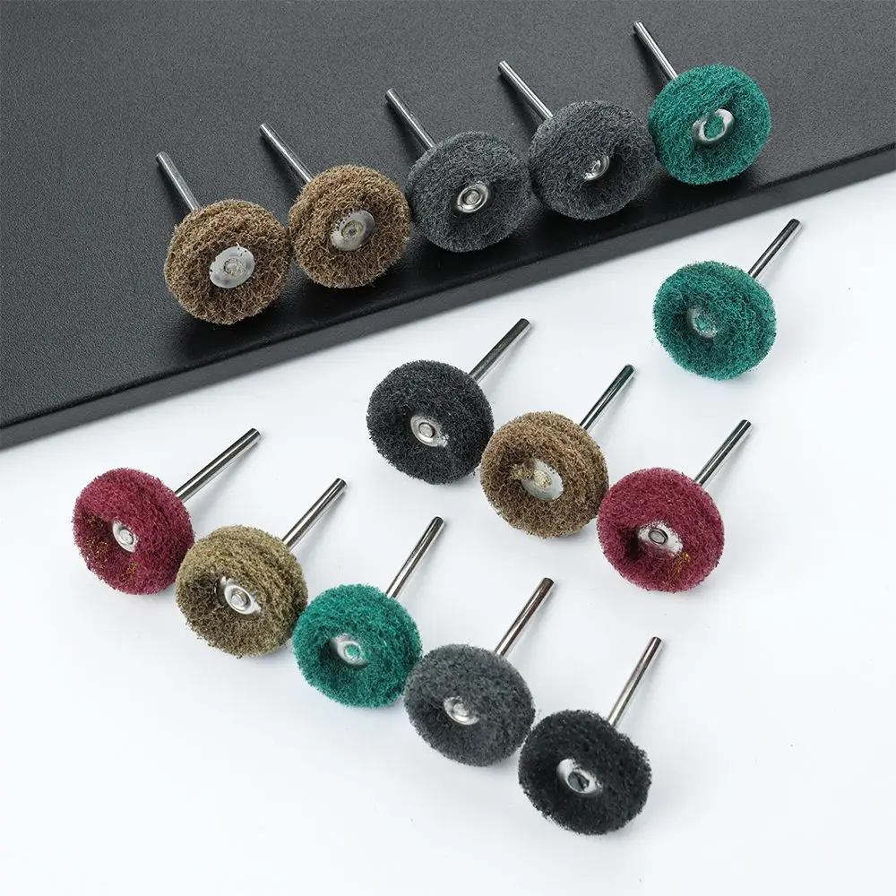 10pcs Mini Drill Abrasive Brush Nylon ing Polishing Wheel With 3mm Shank For Dremel Rotary Tool Accessories Set