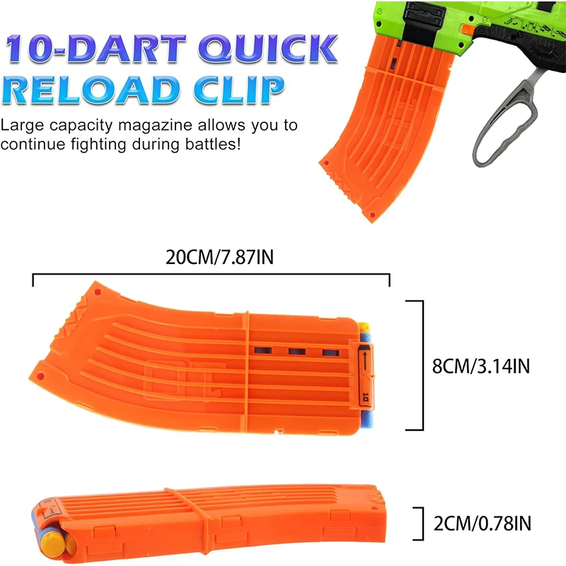 3Pack Curved Magazine Quick Reload Clip Orange With 30pcs Dart Refill Soft  Bullets For Nerf Toy Guns N-Strike Elite Series - AliExpress